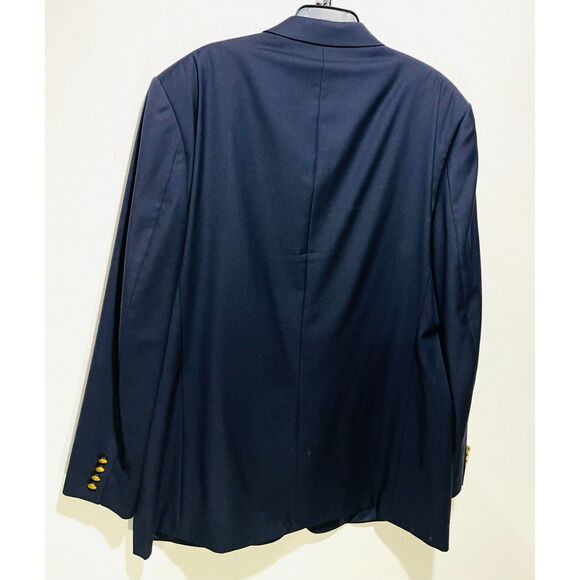 Lauren Ralph Lauren classic sport coat gold buttons navy Blue jacket  men's 48L - Picture 2 of 13